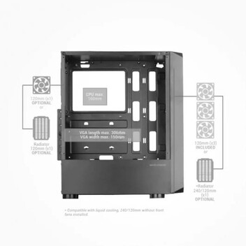 Mars Gaming MC-TOR Semitorre FRGB USB 3.0 con Ventana Blanca Mars Gaming MC-TOR Semitorre FRGB USB 3.0 con Ventana Blanca