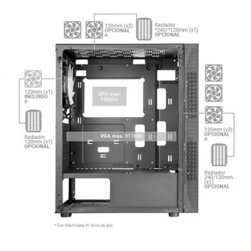Mars Gaming MC-U3 Cristal Templado ARGB USB 3.0 Negra Mars Gaming MC-U3 Cristal Templado ARGB USB 3.0 Negra