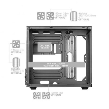 Mars Gaming MC-VIEW Minitorre Cristal Templado USB 3.0 Negra Mars Gaming MC-VIEW Minitorre Cristal Templado USB 3.0 Negra