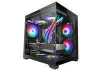 Torre PC Mars Gaming Mc-view2 Caja Pc Microatx Doble Cristal Templado Ventilador Frgb 120mm Negro