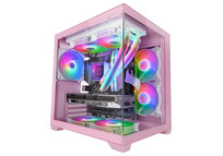 Torre PC Mars Gaming Mc-view2 Caja Pc Microatx Doble Cristal Templado Ventilador Frgb 120mm Rosa