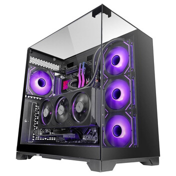 Torre PC Mars Gaming Mc-vision Caja Atx Triple Cristal Templado Sin Marco Diseño Doble Cámara Usb 3.