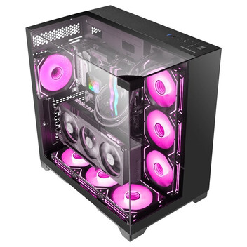 Torre PC Mars Gaming Mc-vision Caja Atx Triple Cristal Templado Sin Marco Diseño Doble Cámara Usb 3.