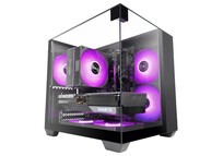 Torre PC Mars Gaming Mc-visionm Caja Pc Compacta Microatx Triple Cristal Templado Doble Cámara Negro
