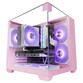 Torre PC Mars Gaming Mc-visionm Caja Pc Compacta Microatx Triple Cristal Templado Doble Cámara Rosa