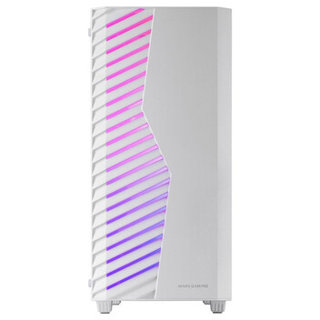 Torre PC Mars Gaming MC-VOLT Caja ATX Ventilador ARGB 120mm Rejilla Frontal ARGB Cristal Templado Blanco