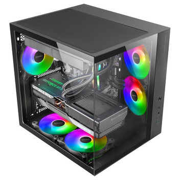 Torre PC Mars Gaming MCV-ONE Caja Gaming ATX Doble Cristal Templado Ventilador Trasero FRGB 12cm Neg