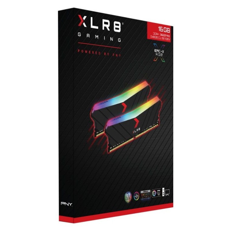 PNY XLR8 RGB DDR4 3600Mhz PC4-28800 16GB 2x8GB CL18