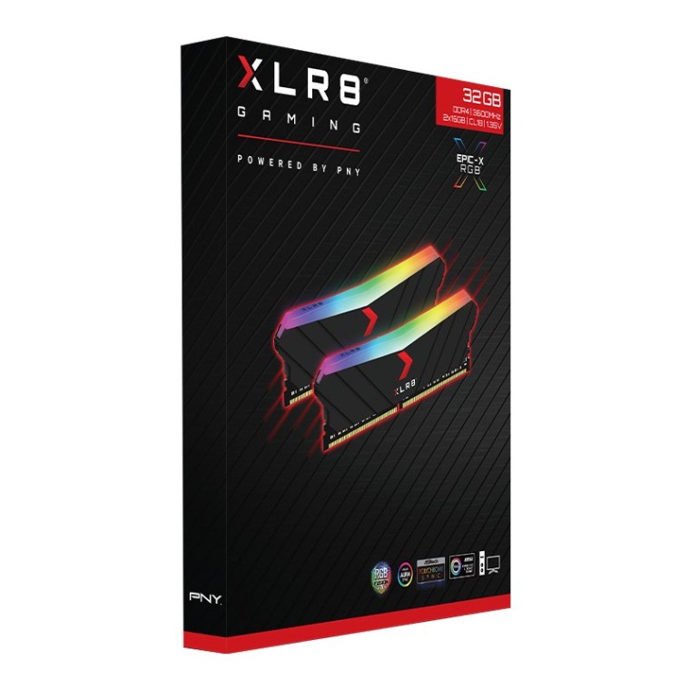 PNY XLR8 RGB DDR4 3600MHz PC4-28800 32GB 2x16GB CL18