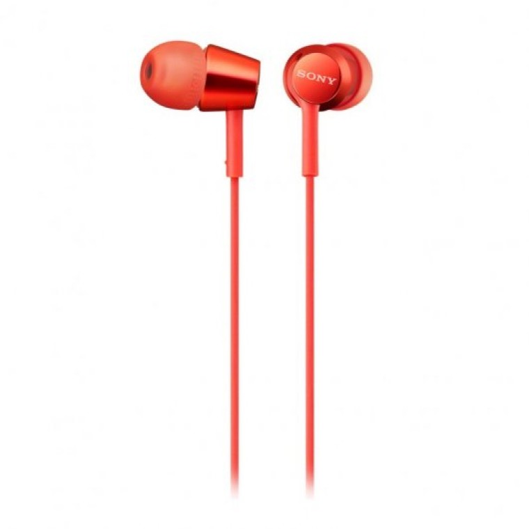 Sony MDR-EX155AP Auriculares con Micrófono Rojos