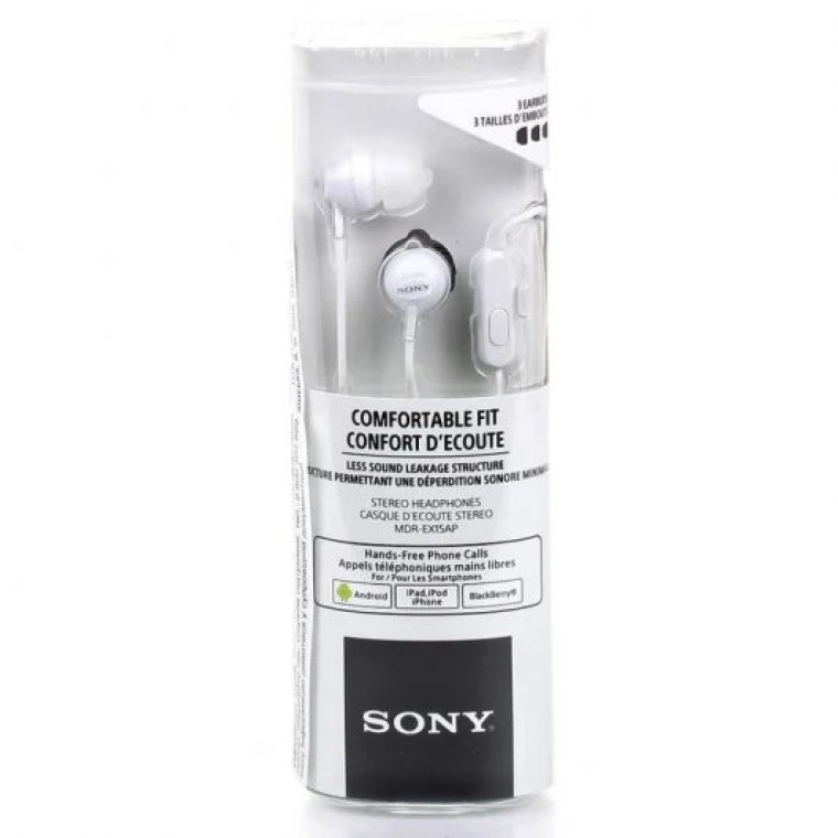 Sony MDR-EX15AP Auriculares Blancos