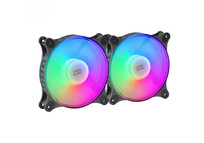 Mars Gaming MFDUO Kit 2 Ventiladores FRGB Rainbow 120mm Negros