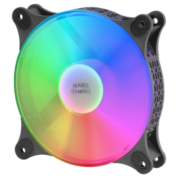 Mars Gaming MFDUO Kit 2 Ventiladores FRGB Rainbow 120mm Negros