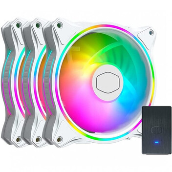 Cooler Master MasterFan MF120 Halo 3in1 White Edition Kit 3 Ventiladores 120mm Cooler Master MasterFan MF120 Halo 3in1 White Edition Kit 3 Ventiladores 120mm