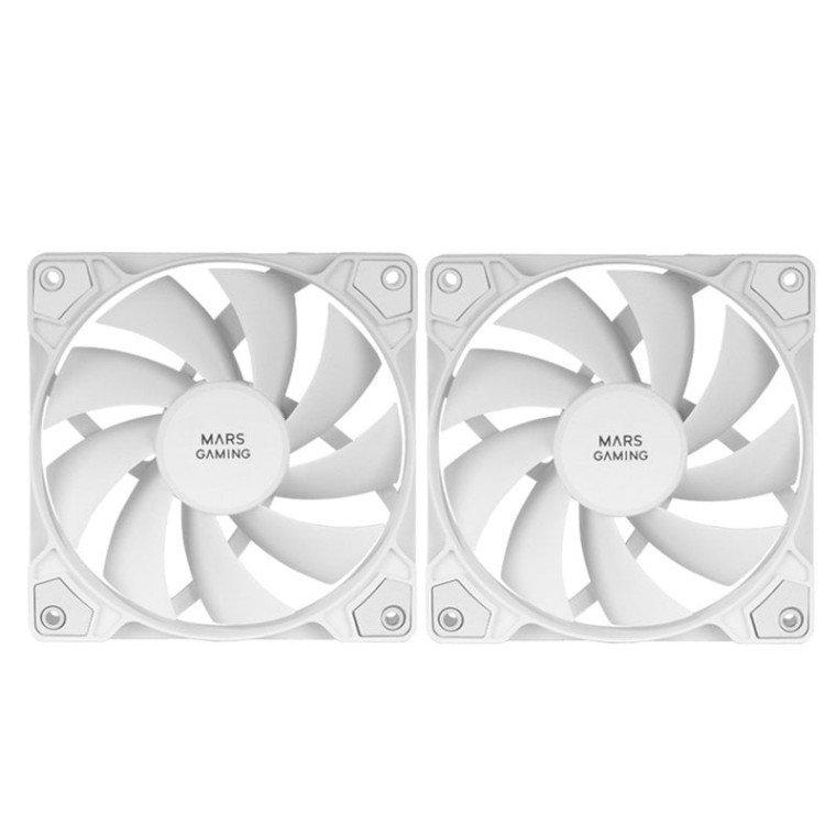 Mars Gaming MFPROX2W Set de 2 Ventiladores 120mm Blancos