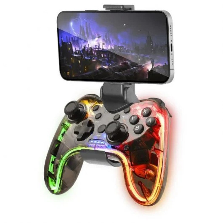 Mars Gaming MGP-BT Mando Bluetooth Multiplataforma Neón RGB + Adaptador Smartphone