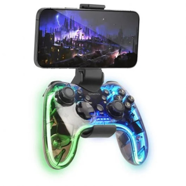 Mars Gaming MGP-BT Mando Bluetooth Multiplataforma Neón RGB + Adaptador Smartphone