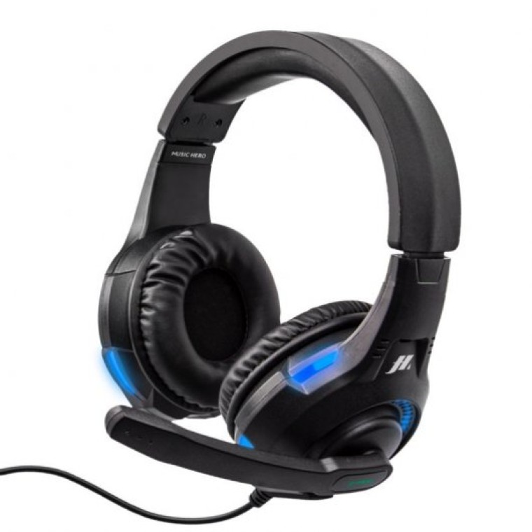 SBS Buster Auriculares Gaming con Cable Micrófono y Luces Negros