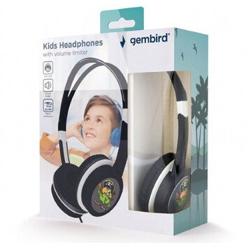 Gembird MHP-JR-BK Auriculares para Niños con Limitador de Volumen Negros Gembird MHP-JR-BK Auriculares para Niños con Limitador de Volumen Negros