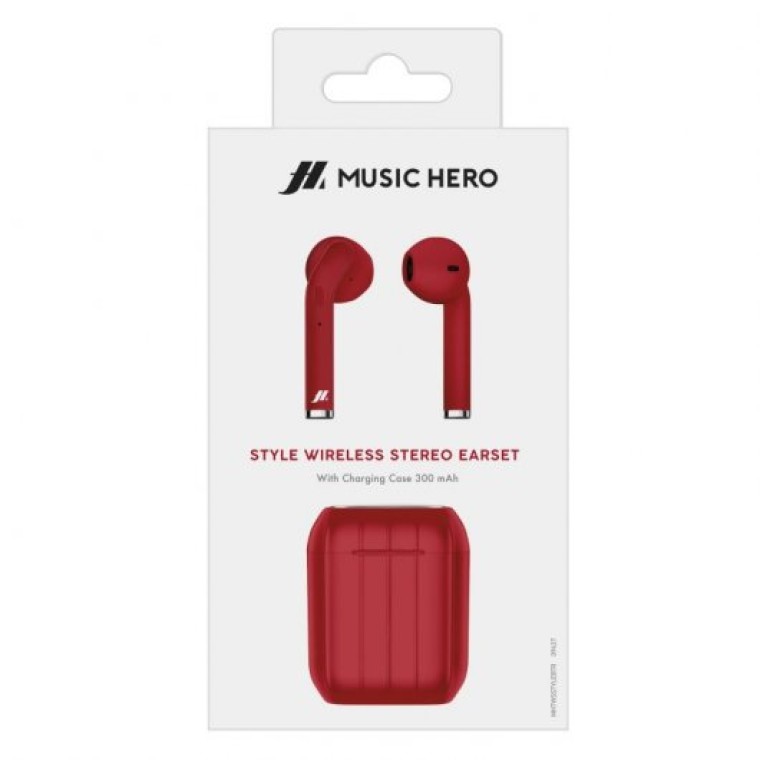 SBS Style Auriculares inalámbricos con Estuche de Carga 300 mAh Rojos