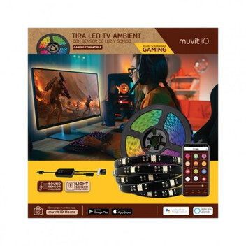 Muvit iO Tira LED WiFi RGB con Sensor Ambiental y de Sonido G 3m Muvit iO Tira LED WiFi RGB con Sensor Ambiental y de Sonido G 3m