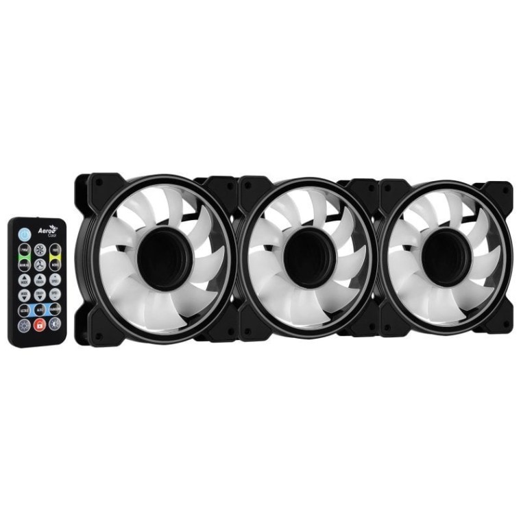 Aerocool Mirage 12 ARGB Pro Pack 3 Ventiladores 120mm ARGB + Hub H66F RGB + Control Remoto