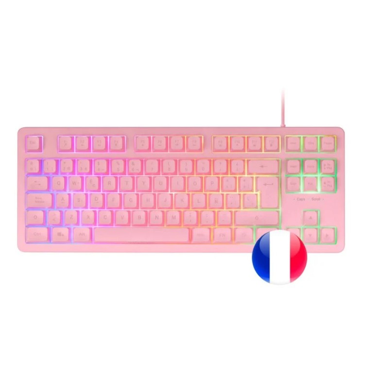 Mars Gaming MK023 TKL H-Mech Teclado Gaming FRGB Rosa (FR)