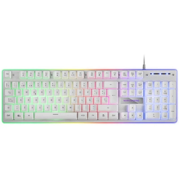 Mars Gaming MK220 Teclado Gaming Blanco H-MECH