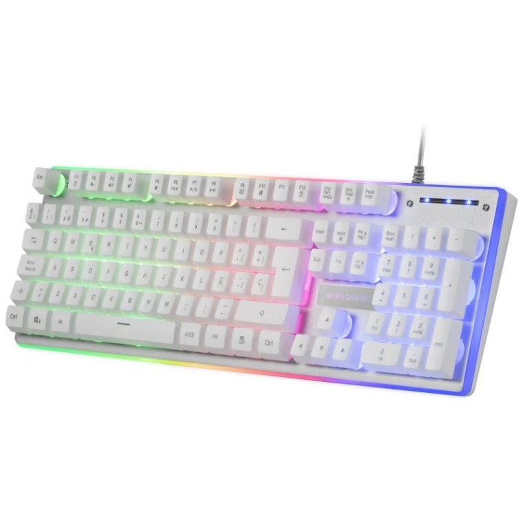 Mars Gaming MK220 Teclado Gaming FRGB Rainbow Blanco (FR)