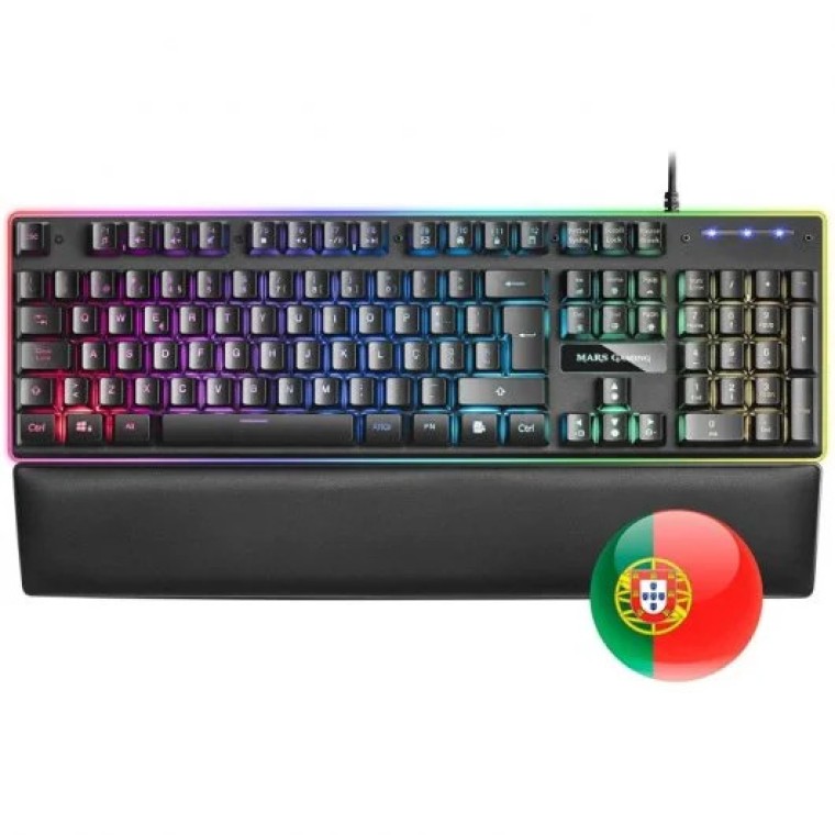 Mars Gaming MK320 Teclado Híbrido RGB Negro Portugués