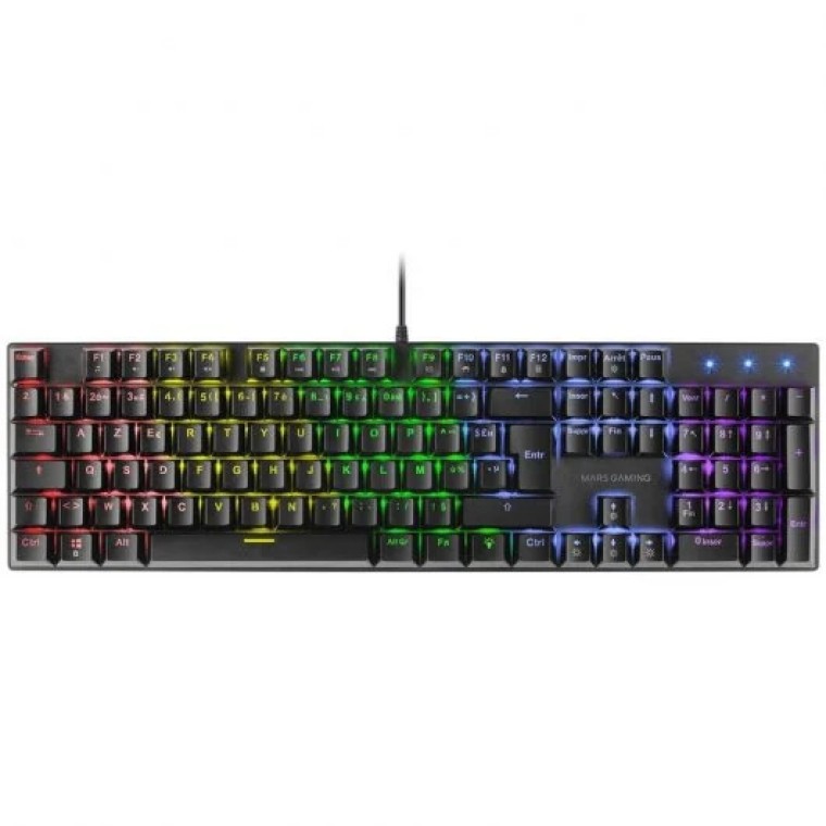 Mars Gaming MK422 Teclado Mecánico Gaming RGB Negro Switch Azul (FR)