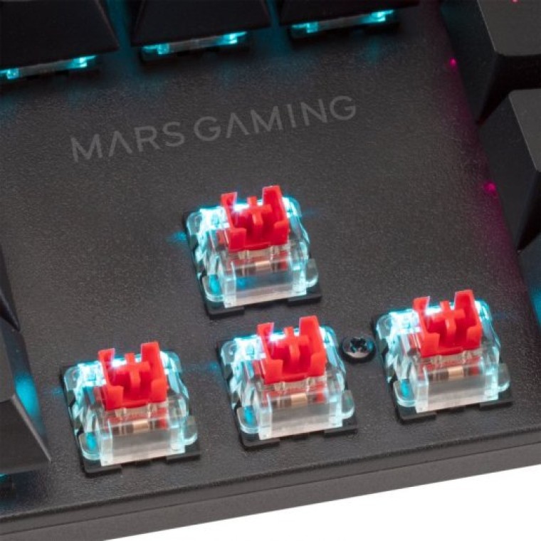 Mars Gaming MK422 Negro Teclado Mecánico RGB Switch Azul Idioma Italiano