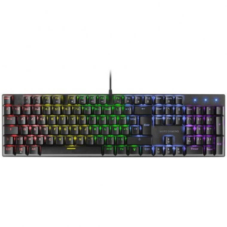 Mars Gaming MK422 Teclado Mecánico Gaming RGB Negro Switch Rojo (FR)