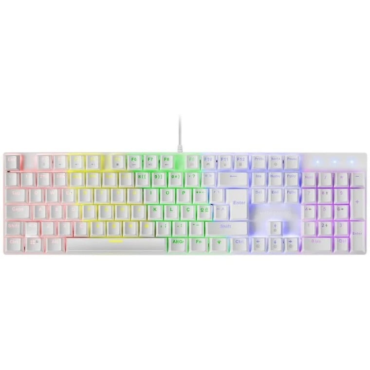 Mars Gaming MK422 Teclado Mecánico Gaming RGB Blanco Switch Azul (PT)