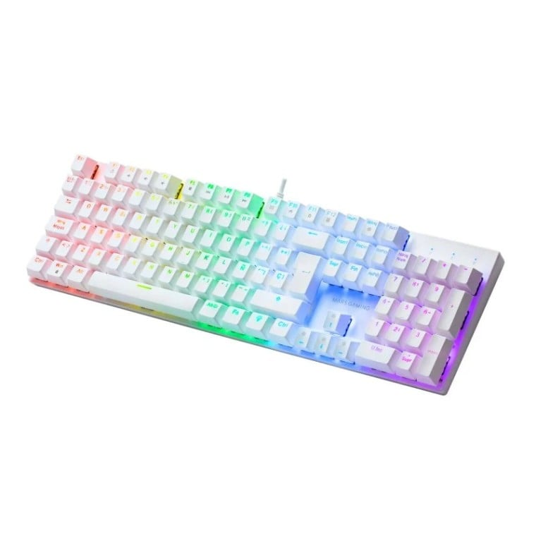 Mars Gaming MK422 Teclado Mecánico Gaming RGB Blanco Switch Azul (PT)