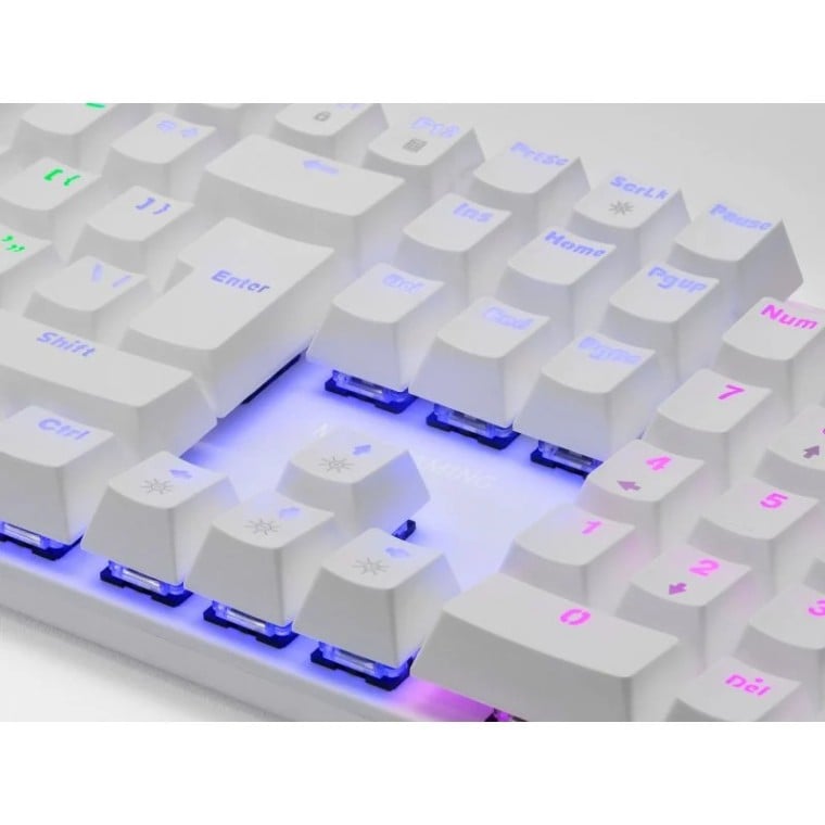 Mars Gaming MK422 Teclado Mecánico Gaming RGB Blanco Switch Azul (PT)