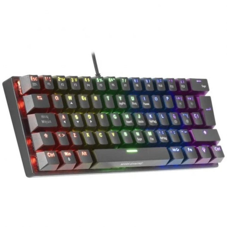 Mars Gaming MK60 Teclado Mecánico Negro FRGB Switch Azul Layout Español