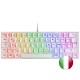 Mars Gaming MK60 Teclado Mecánico Blanco FRGB Switch Azul Layout Italiano