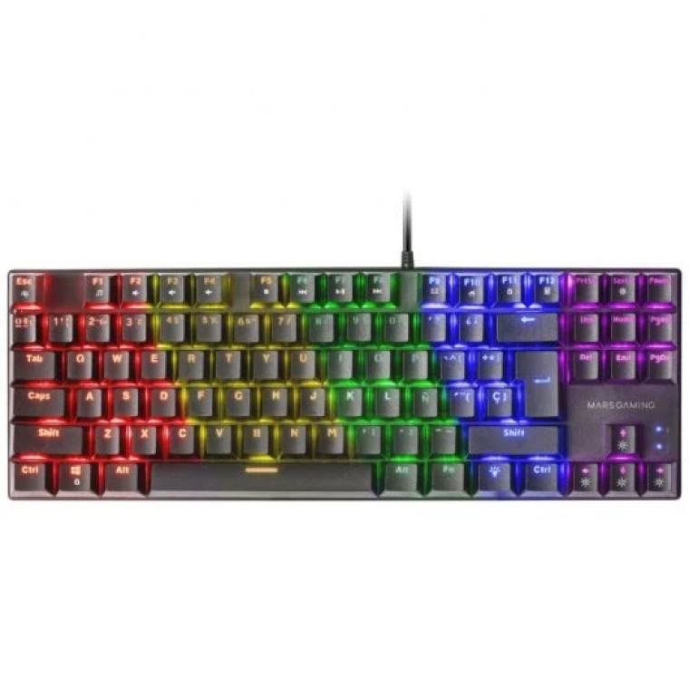 Mars Gaming MK80 Teclado Mecánico Negro FRGB Switch Azul Layout Español