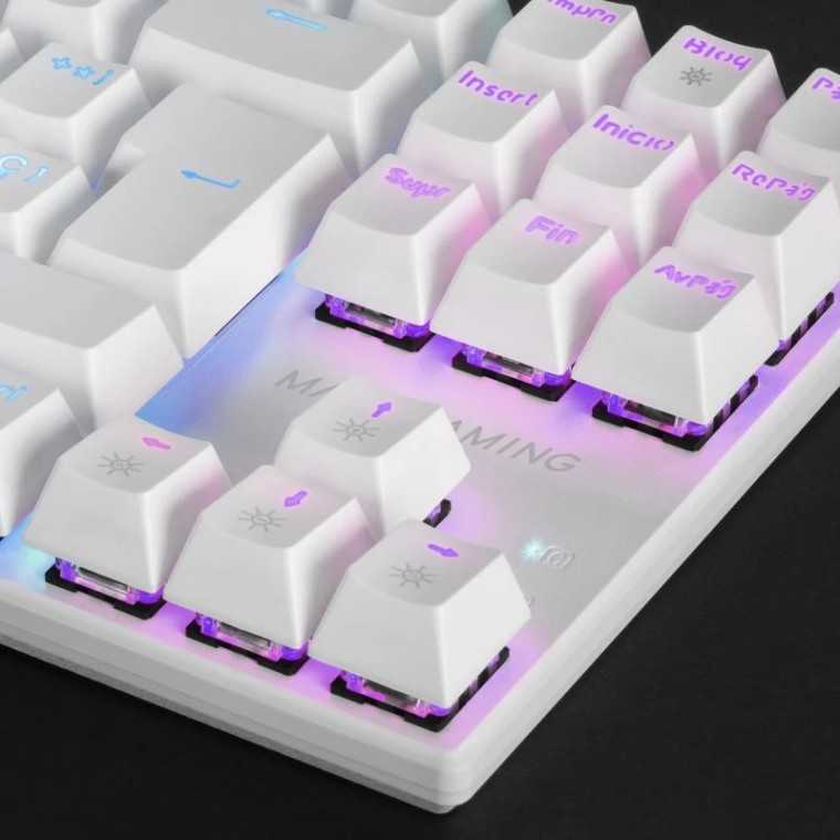 Mars Gaming MK80 Teclado Mecánico Blanco FRGB Switch Azul Layout Español