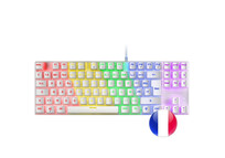 Mars Gaming MK80 Teclado Mecánico Blanco FRGB Switch Azul Layout Francés