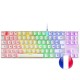 Mars Gaming MK80 Teclado Mecánico Blanco FRGB Switch Rojo Layout Francés