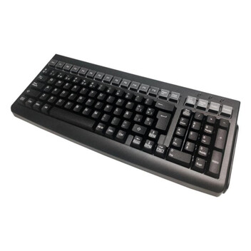 Teclado Mustek MKB-800M 101 Teclas Español USB Lector Banda Magnética Compacto Negro