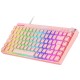 Mars Gaming MKCLOUD Teclado Mecánico Inalámbrico RGB Rosa Switch Azul Portugués