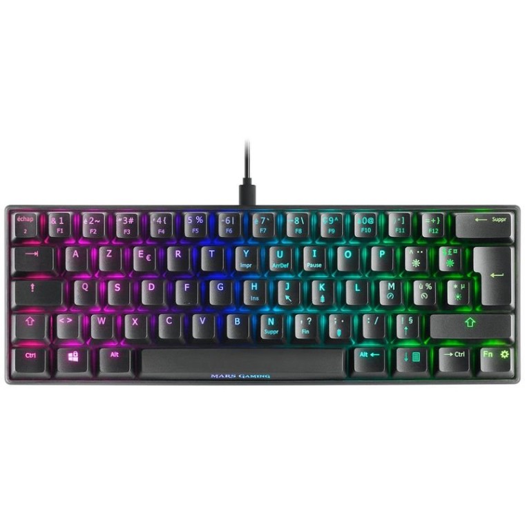 Mars Gaming MKMINI Teclado Mecánico RGB Negro Switch Outemu Azul (FR)