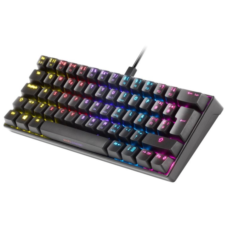 Mars Gaming MKMINI Teclado Mecánico RGB Negro Switch Outemu Azul (FR)