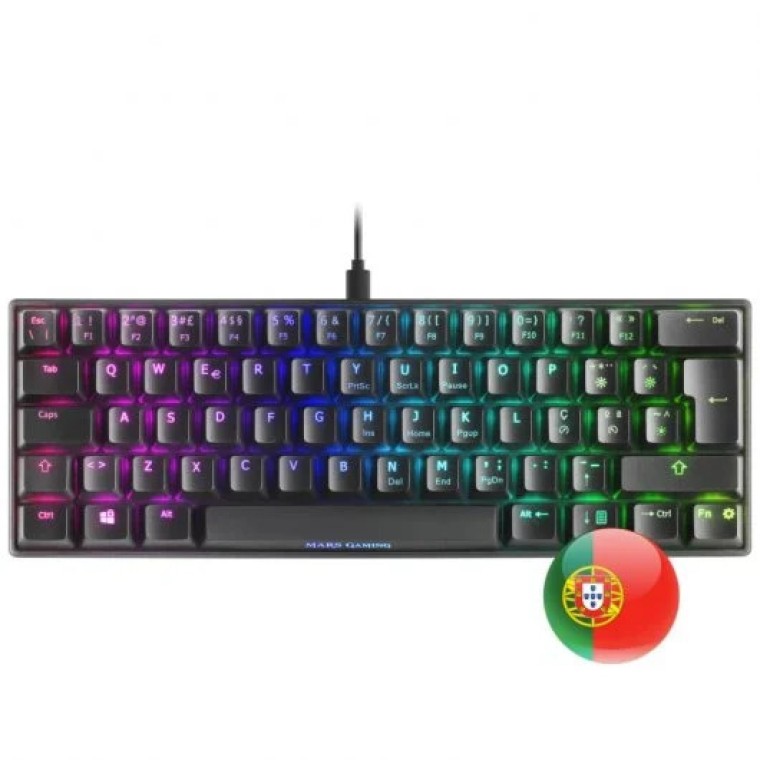 Mars Gaming MKMINI Teclado Mecánico Negro Switch Outemu Rojo Portugués