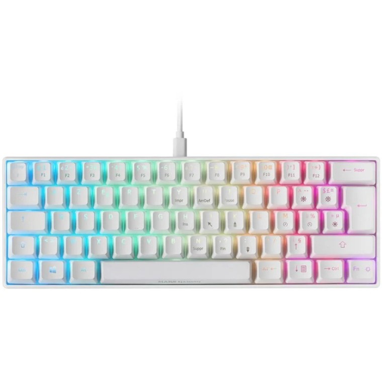 Mars Gaming MKMINI Teclado Mecánico RGB Blanco Switch Outemu Azul (FR)