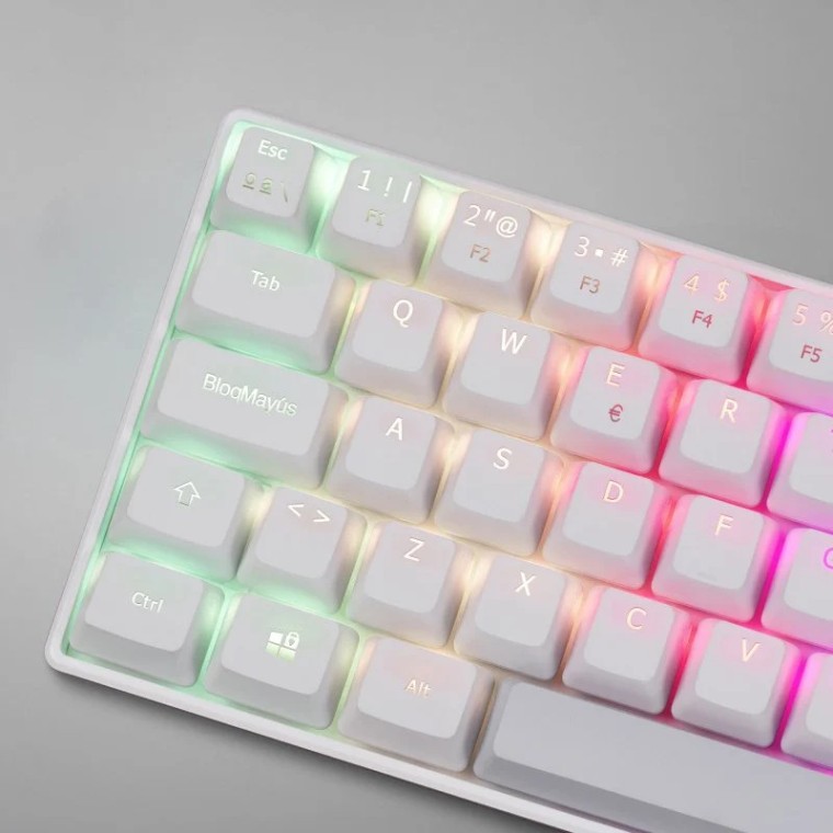 Mars Gaming MKMINI Teclado Mecánico RGB Blanco Switch Outemu Azul (FR)