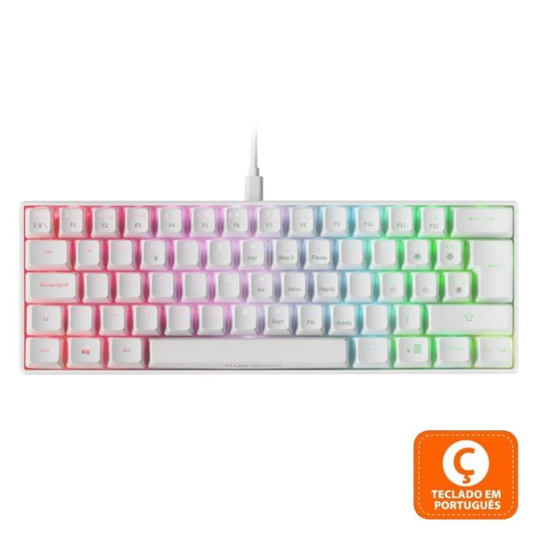 Mars Gaming MKMINI Teclado Mecánico Blanco Switch Outemu Azul Portugués